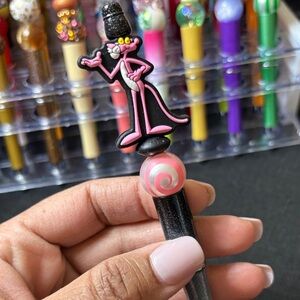 Pink Panther Themed Pen with Swirl Accent